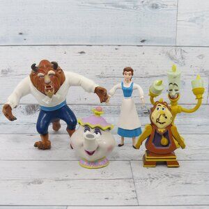 Lot of 5 Vintage Disney's Beauty and the Beast Just Toys Bend-Ems Action Figures